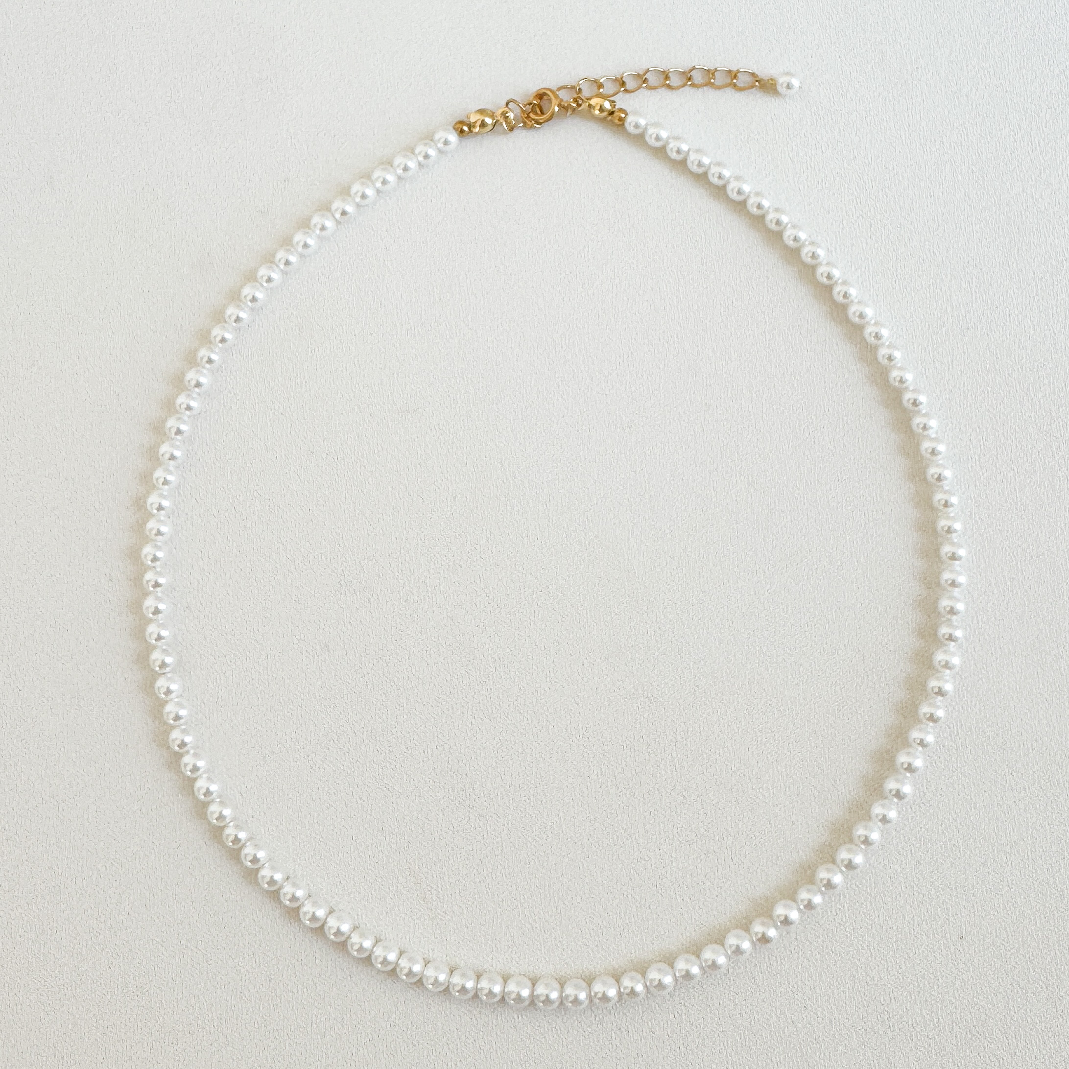 【国産貝パール】フープピアス/イヤリング&ネックレス40cm〈ゴールド〉